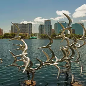 Bird statue at lake eola