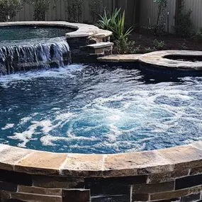 Pool and spa combo for small backyard