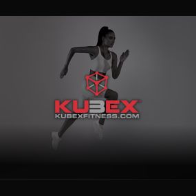 woman running with Kubex fitness logo