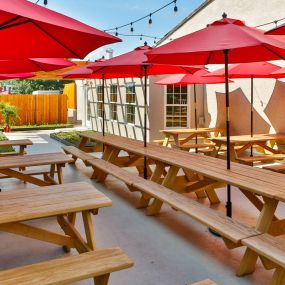 Roof deck picnic tables