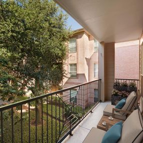 Spacious balcony at Camden Greenway Apartments in Houston, TX