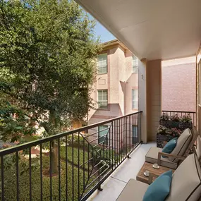 Spacious balcony at Camden Greenway Apartments in Houston, TX