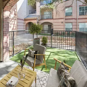 Private fenced-in backyard available in select apartments at Camden Greenway Apartments in Houston, Tx