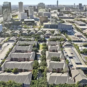 Aerial View of Camden Greenway Apartments in Houston, Tx