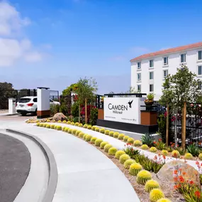 Camden Hillcrest Apartments San Diego CA Spanish style building and monument sign