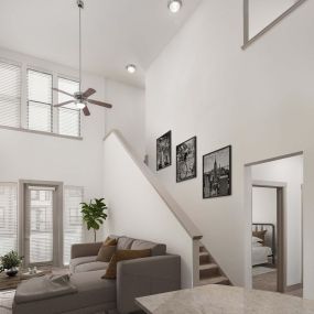 Two-story, loft-style apartment home at Camden Belmont apartments in Dallas, TX