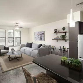 Urban style kitchen and living area