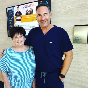 Dr. Austin and a patient at Dry Eye Center of Orange County