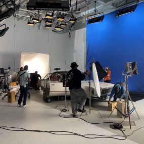 Behind the scenes - car on studio stage