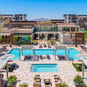 Swimming pool aerial view