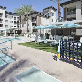 camden north end apartments scottsdale az pool hot tub and loungers with game