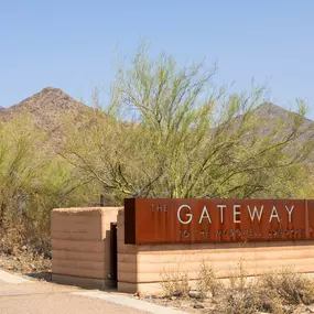 Neighborhood gateway trailhead to mcdowell mountain range