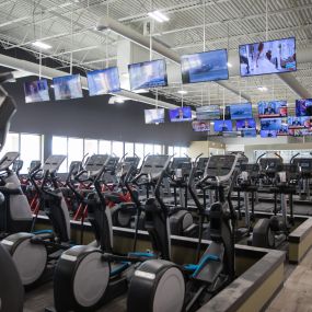 State-of-the-art cardio and elliptical trainers with HD TVs