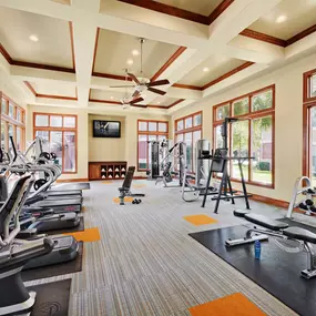 Fitness center with cardio equipment and free weights