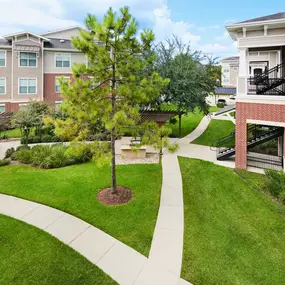 Courtyard with green space