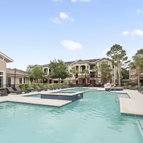 Resort style pool at Camden Grand Harbor Apartments in Katy, TX