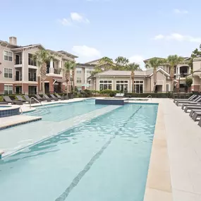 Resort-style Pool at Camden Grand Harbor Apartments in Katy, TX
