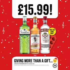 £15.99 on selected spirits
