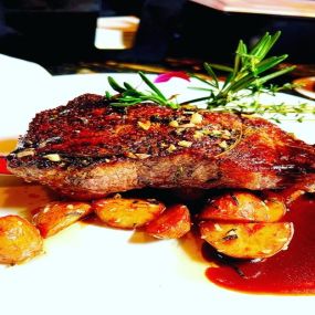 New York Strip Steak At Misto Restaurant and Bar in The Bronx