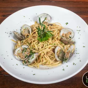 Linguini and Clams At Misto Restaurant In The Bronx