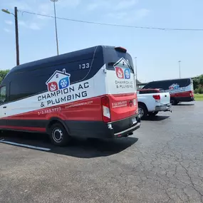 Champion AC & Plumbing work van