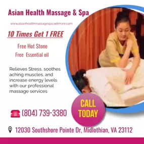 Massage techniques are commonly applied with hands, fingers, 
elbows, knees, forearms, feet, or a device. 
The purpose of massage is generally for the treatment of 
body stress or pain.