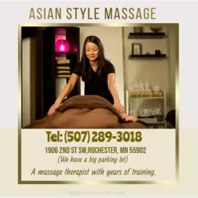 Our traditional full body massage in Rochester, MN 
includes a combination of different massage therapies like 
Swedish Massage, Deep Tissue, Sports Massage, Hot Oil Massage
at reasonable prices.