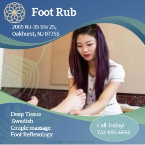 Whether it’s stress, physical recovery, or a long day at work, Foot Rub has helped 
many clients relax in the comfort of our quiet & comfortable rooms with calming music.