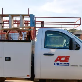 Ace Air Conditioning & Plumbing work truck