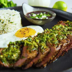 steak and egg