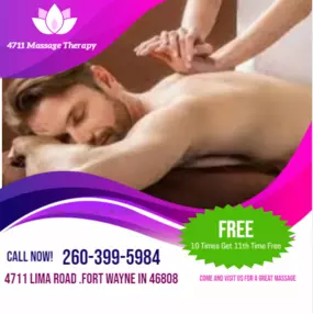 Whether it's stress, physical recovery, or a long day at work, 4711 Massage Therapy has helped 
many clients relax in the comfort of our quiet & comfortable rooms with calming music.