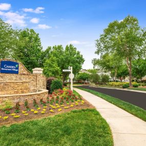 Monument sign at entrance to community at Camden Governors Village Apartments in Chapel Hill, NC