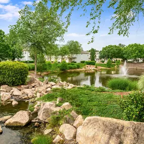 Picturesque lake alongside community at Camden Governors Village Apartments in Chapel Hill, NC