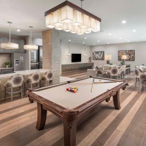 Resident Clubroom with billiards at Camden Lamar Heights
