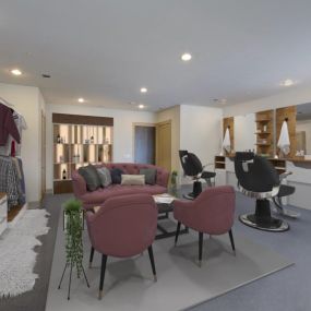 Live/Work interior setup showing salon/boutique