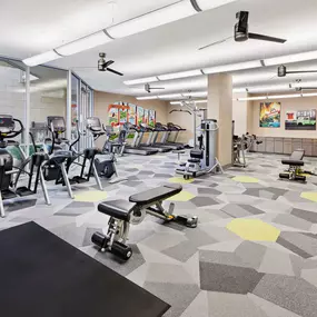 Fitness center with cardio machines and strength equipment