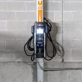 Electric Vehicle charging station in the parking garage