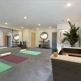 Live/Work space shown as yoga studio