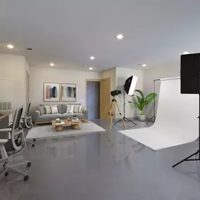 Live work space used as photography studio at Camden Lamar Heights apartments in Austin, TX