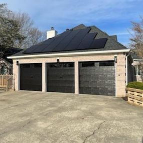 black garage door