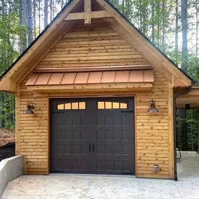 Residential garage door after installation