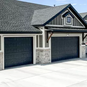 Black garage door installed in Cache Valley