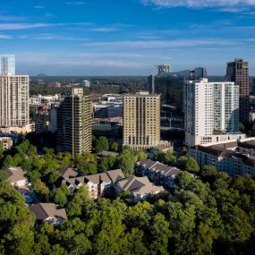 Aerial view of community located near downtown atlanta