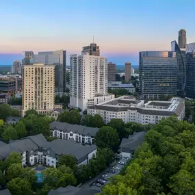 Aerial view of community located near downtown Atlanta at Camden Phips in Atlanta, GA