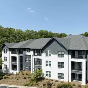 Renovated building exterior with white brick at Camden Phipps in Atlanta GA