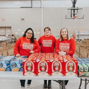 Helping with the Barry Stoess Christmas Food Baskets.