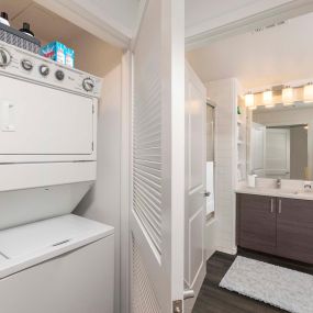 Camden Main and Jamboree Apartments Irvine CA Full size stackable washer and dryer