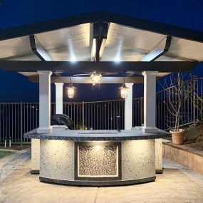 With custom designs and quality materials, our team at Valley Hot Spring Spas in Murrieta, CA can build the perfect outdoor kitchen island to make your hot tub area complete.