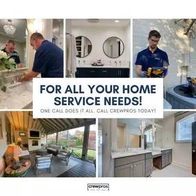 With CrewPros Memphis, one call does it all! When you’re looking for home remodeling, HVAC repair, plumbing repair, tankless water heater installation, and maintenance, or custom cabinet design and installation, among many other services, CrewPros is your one-stop shop for all your home services!