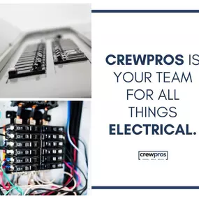 Do you have damage to your electrical panel? We’re the team to help! CrewPros has electricians on staff to fix your problems in a flash! Reach out to us today!